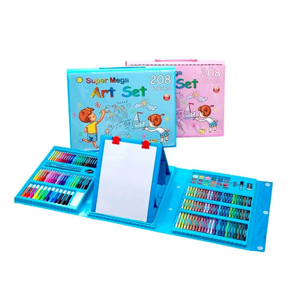Kit De Arte Para Niños 208 Piezas Maleta Con Caballete Crayón Acuarela  Plumón Pinturas, Pinturas Para Niños